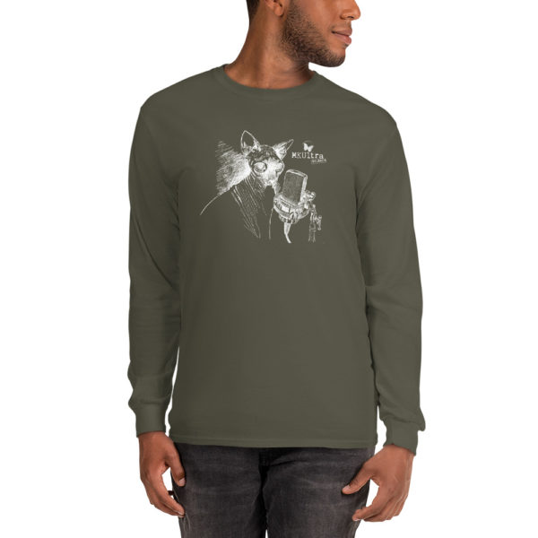 Cat Meow MKUltra Studios Men’s Long Sleeve Shirt - Light on Dark - Image 5