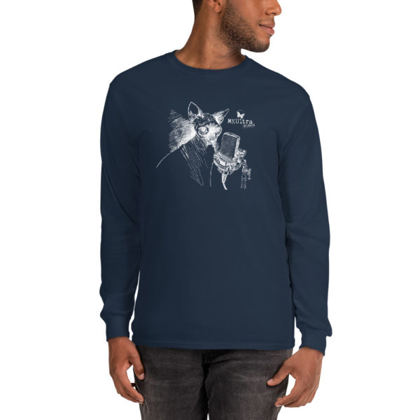 Cat Meow MKUltra Studios Men’s Long Sleeve Shirt - Light on Dark - Image 2
