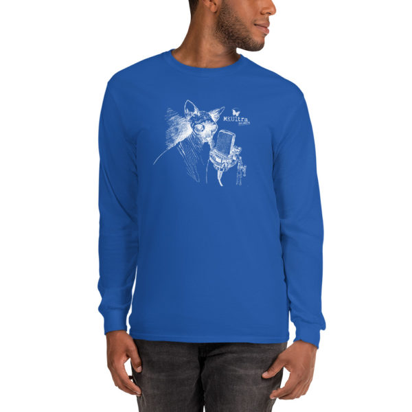 Cat Meow MKUltra Studios Men’s Long Sleeve Shirt - Light on Dark - Image 4