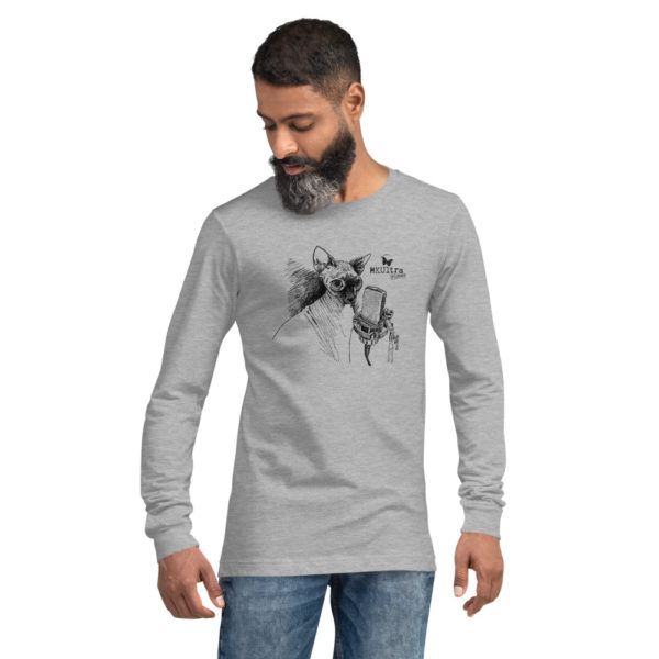Cat Meow MKUltra Studios Unisex Long Sleeve Tee - Dark on Light - Image 4