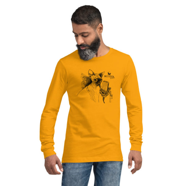Cat Meow MKUltra Studios Unisex Long Sleeve Tee - Dark on Light - Image 3