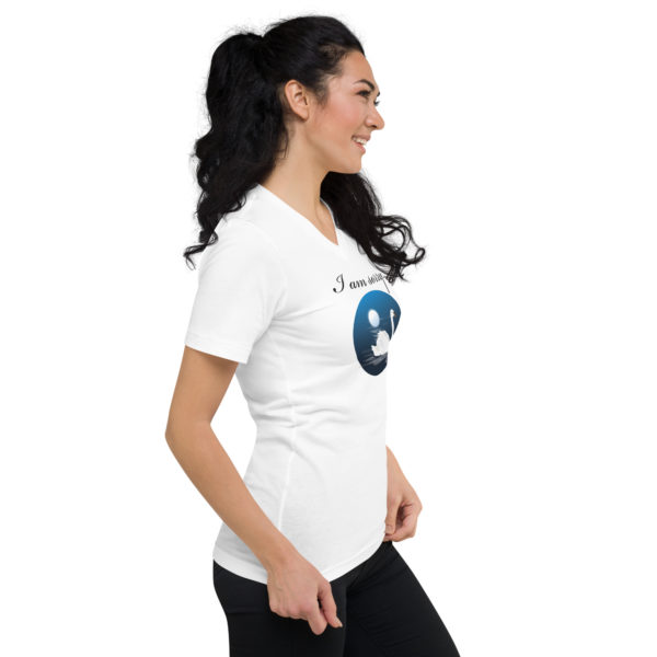 “I am sorry” Unisex Short Sleeve V-Neck T-Shirt - Image 3